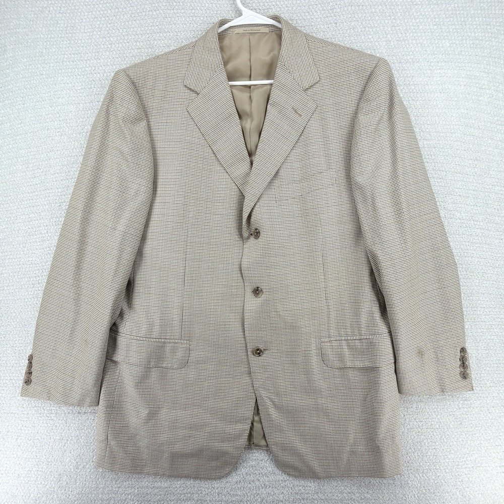 Ermenegildo Zegna Trofeo Blazer Mens EU 54 Wool Check Sport Coat Switzerland
